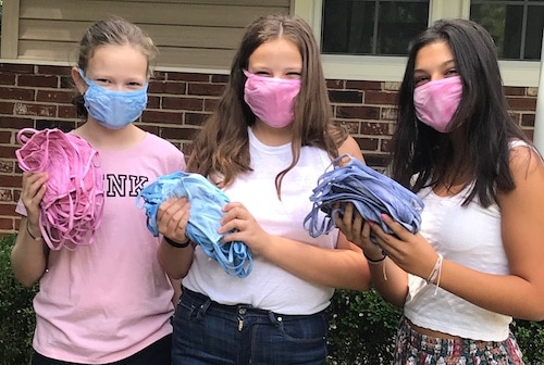 Local students donating masks
