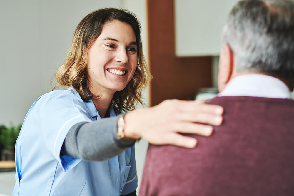 nurse working with patient