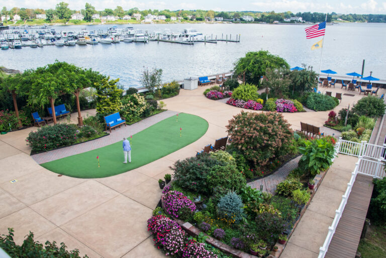 Scenic Views of the Community's outdoor space overlooking the water